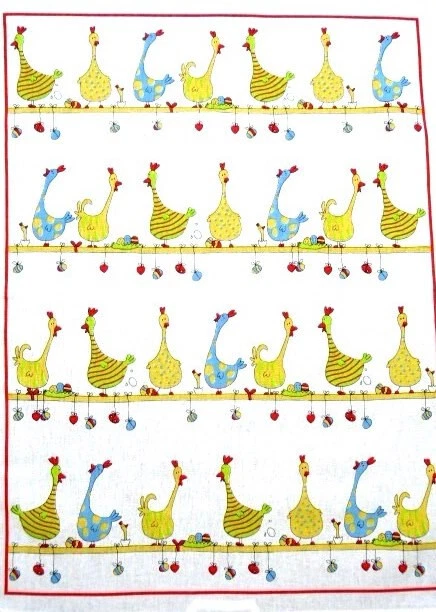 Hühner auf der Stange witzig Halbleinen 50x70 Kracht