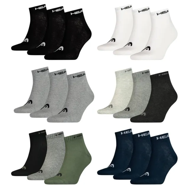 HEAD Unisex Quarter Socken, 3er Pack - Kurzsocken, einfarbig