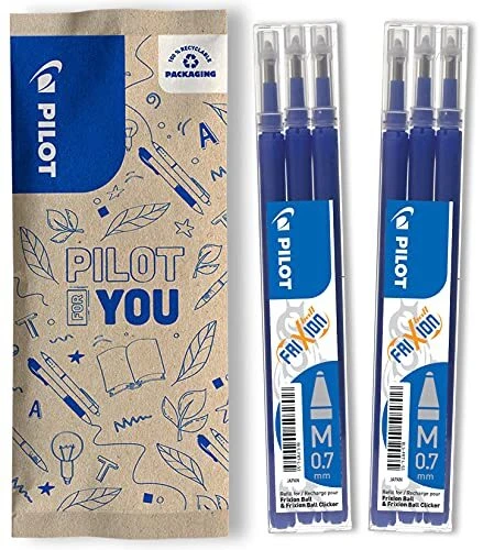 PILOT FriXion Ersatzminen 0.7 – 6 Stück – Farbe Blau – FriXion Nachfüllminen m
