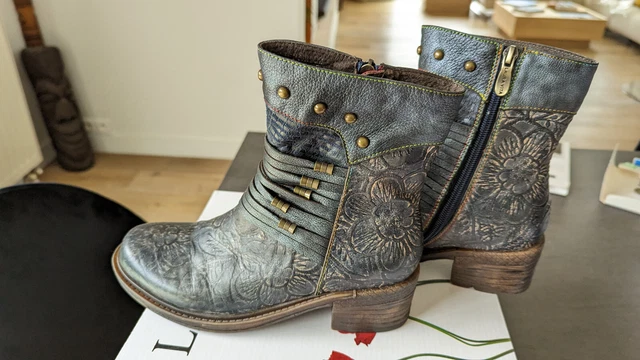 Bottines LAURA VITA Gicrono 02 Bleues Neuves T38
