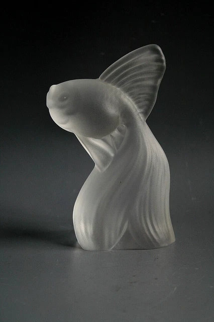 Figurine Poisson Art Déco En Verre Etling Par Cristal De Sevres