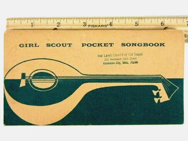 Girl Scout Pocket Songbook Camping Singing  Redlands Oklahoma Vintage 1956  b3-
