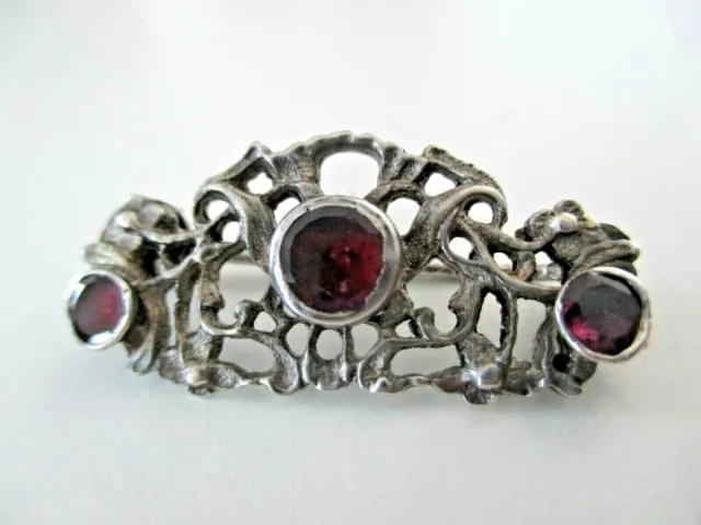 JUGENDSTIL BROSCHE ° GRANAT ° Antikschmuck ° Granat Steine °