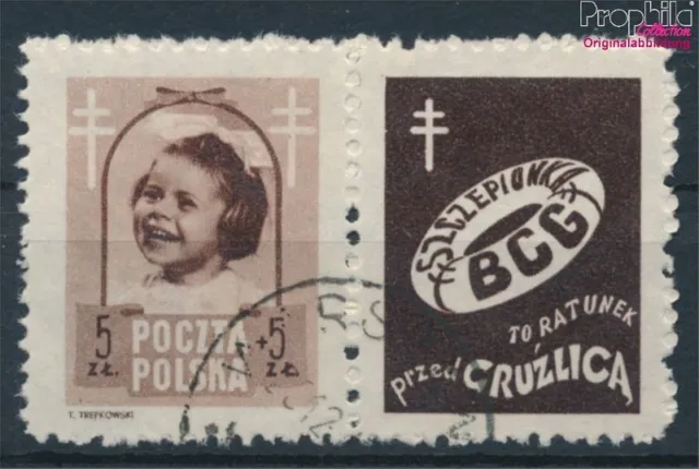Briefmarken Polen 1948 Mi 512Zf mit Zierfeld gestempelt Medizin (10093117