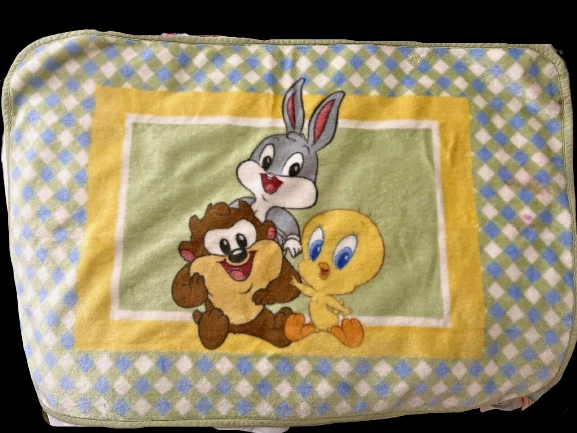 Ancienne Couette Looney Tunes Vintage Pour Enfant Avec Tweety, Sylvester Et Taz - 86x60