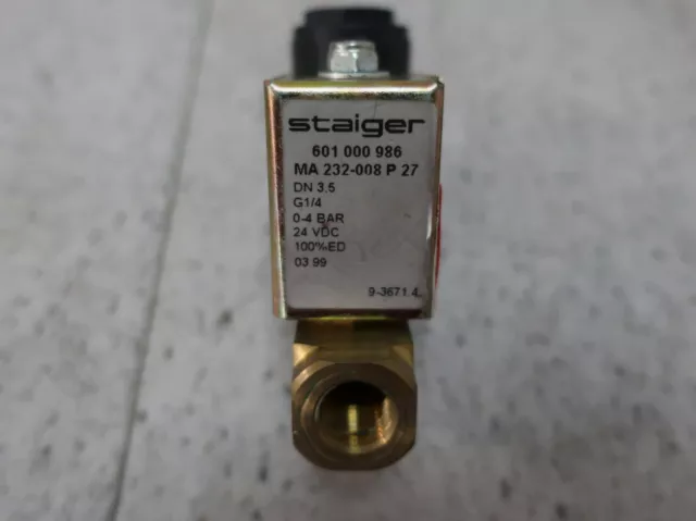 Vanne Magnétique Staiger 601000986 Staiger MA232-008P Connexion G1/4 " 24VDC 3