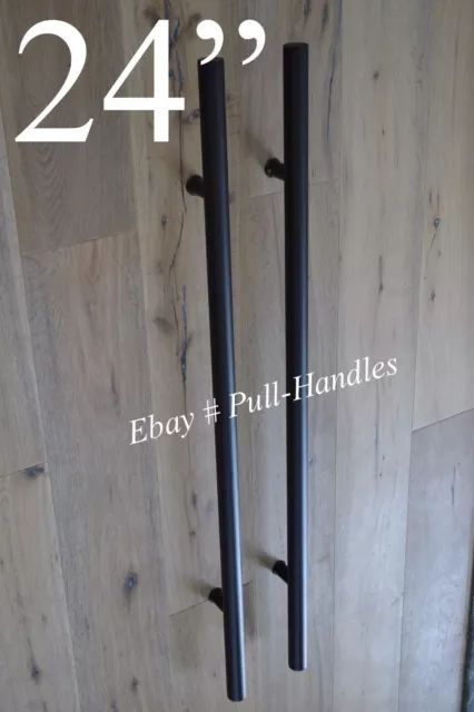 24" Entry Front Door Long ladder Door Pull Handle Black Stainless Steel Entry