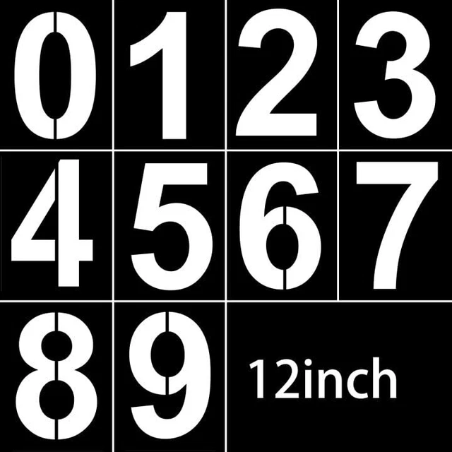 12 INCH LARGE Number Stencils Reusable Plastic Number Stencils Address