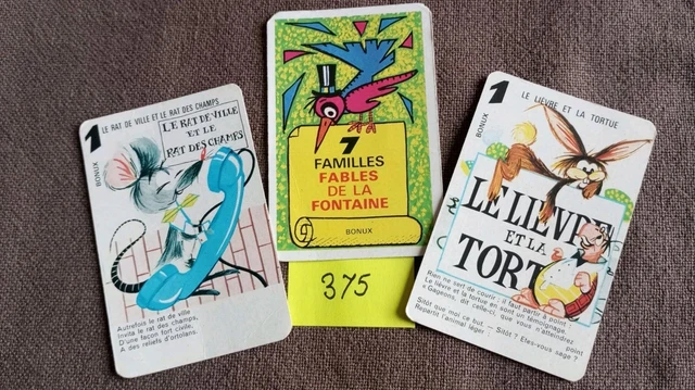 Ancien jeu de cartes 7 familles sept fiches Prof. Patapour