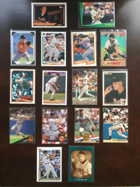 CAL RIPKEN JR. ORIOLES 16 Different Baseball Card Lot (4 Insert Cards)