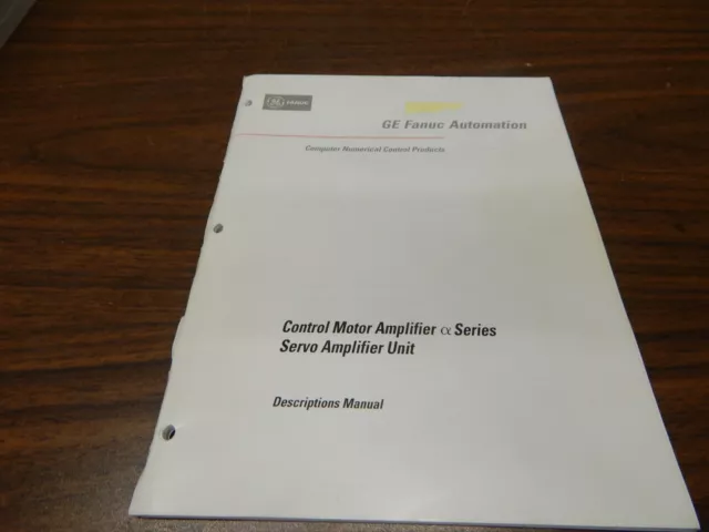 GE Fanuc Control Motor Amplifier Alpha Series Descriptions  Manual GFZ-65192EN