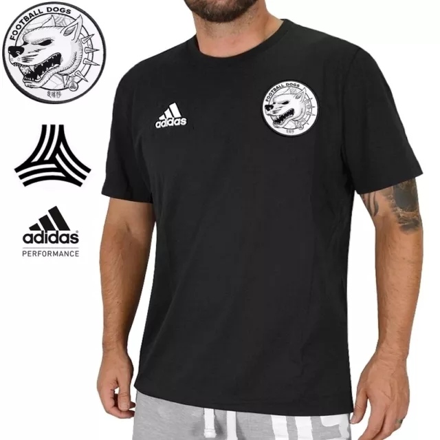 Adidas Football Dogs Homme T-Shirt Tango Combat Chien Hooligan Limier Noir XL