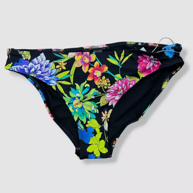 $88 Johnny Was Womens Black Dreamer Hipster Bikini Bottom Swimwear Size M