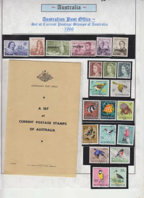 1966 Set Of Australian Postage Stamps Presentation Folder - C.t.o.  - F1097