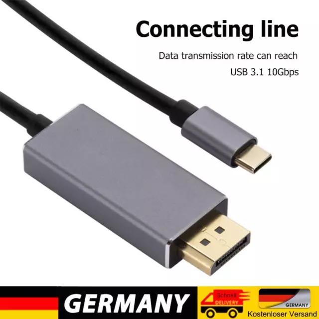 1.8M USB C Male To DisplayPort Male Cable USB3.1 8K@60Hz for Laptop