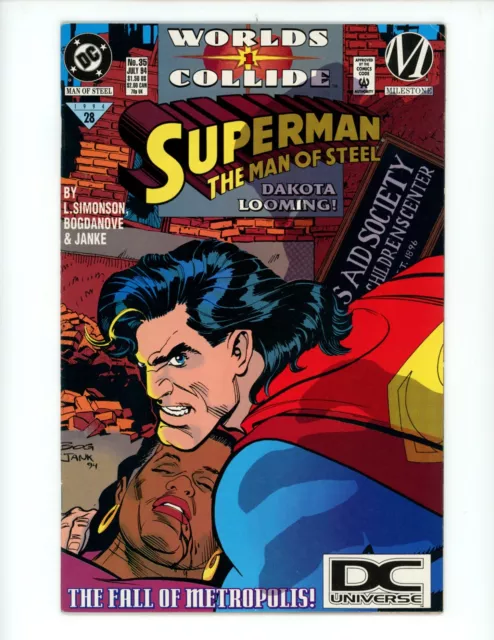 Superman Man of Steel #35 Comic Book 1994 VF- DC Universe Variant Comics