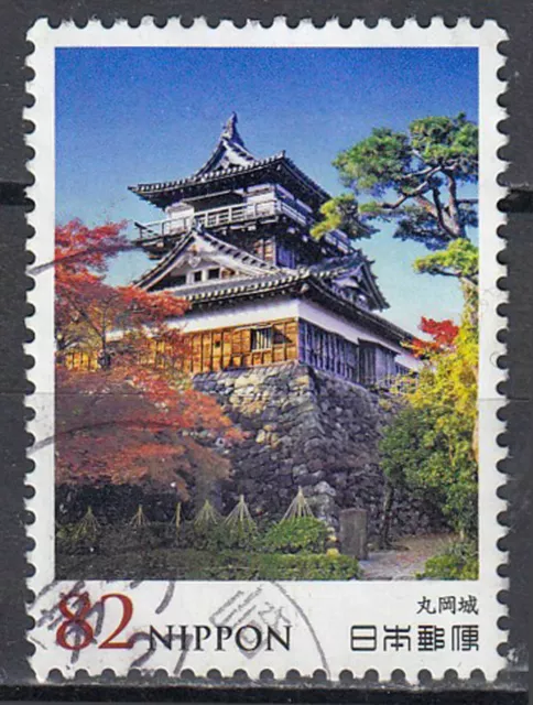 Japan gestempelt Architektur Bauwerk Tempel Palast Religion Baum Natur / 9858