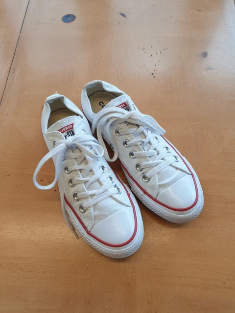 Scarpe basse Converse All Star donna anziana in tela bianca taglia 5,5
