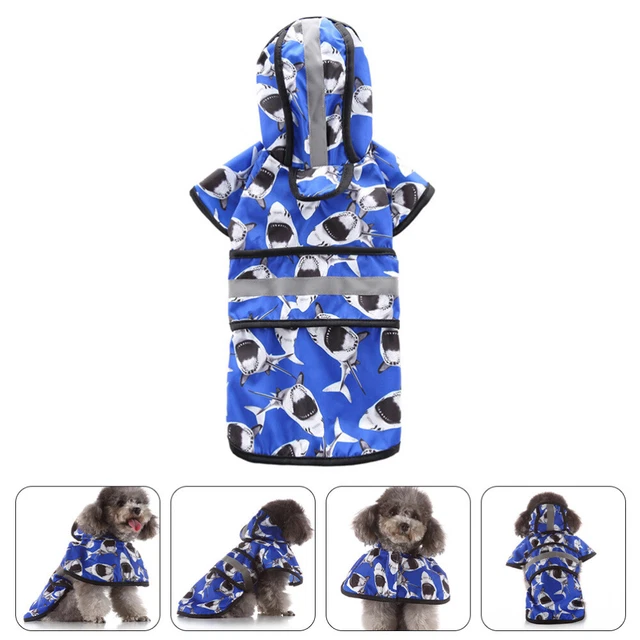 Dog Raincoat Hood Reflective Hooded Jackets Doggy Clothes Full Dog Raincoat