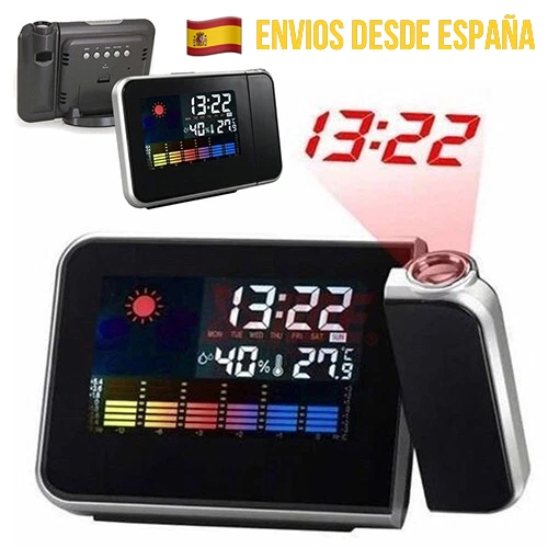 RELOJ DESPERTADOR PROYECTOR Hora Techo Pared Estación Termómetro EUR 11,95  - PicClick FR