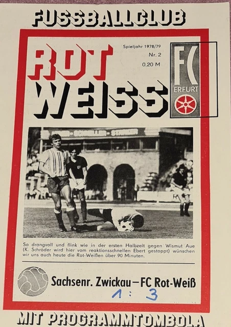 1978/79 DDR OBERLIGA FC RotWeißErfurt BSG Sachsenring Zwickau EUR 1