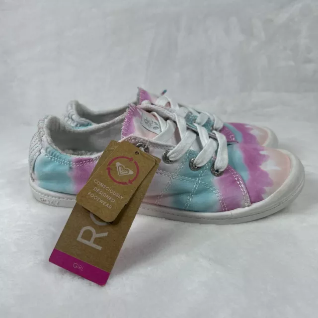 Roxy Girl's Sneakers Sz 4 M Slip on Youth Pastel Tie Dye Casual Shoes