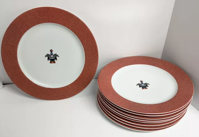 Cartier La Maison Venitienne Coral Service Dinner Plates 11” Set Of 9