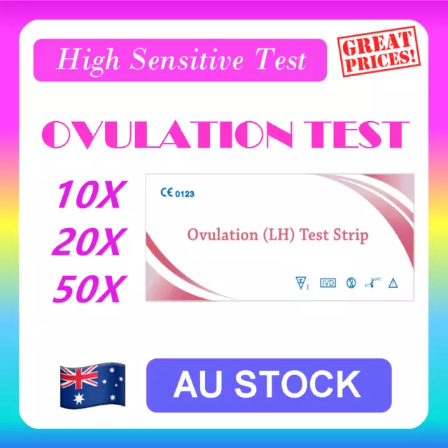 10/20/50/100x Ovulation (LH) Test Strips Urine Fertility Kit OPK High Sensitive 2