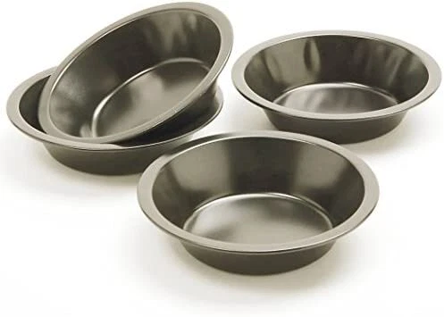 Norpro Nonstick Mini Pie Pans, Set Of 4, 5In/13Cm X 1.25In/3Cm, Silver