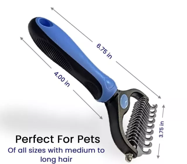 Pet Groom Brush Animal Fur Hair Comb Shedding Dematting Undercoat Rake 2