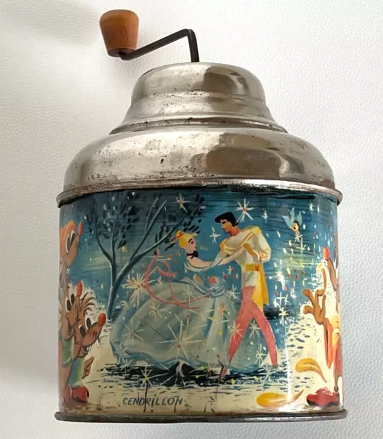 Jouet ancien Boite à musique Moulin musical tôle lithographiée EMILE CAMELIN