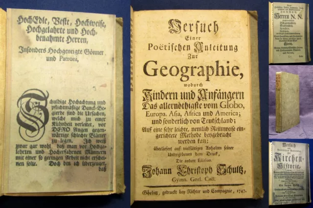 Schulz Versuch poetische Anleitung Kirchenhistorie Sammelband sehr selten 1750 j