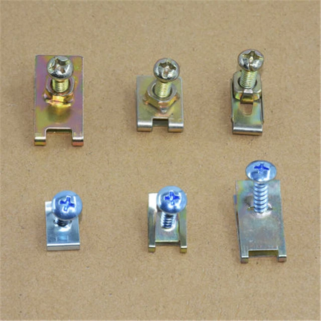 100pc Mixed Car Body Panel Bumper Fixed Fender Fastener Screw U Type Metal Clips