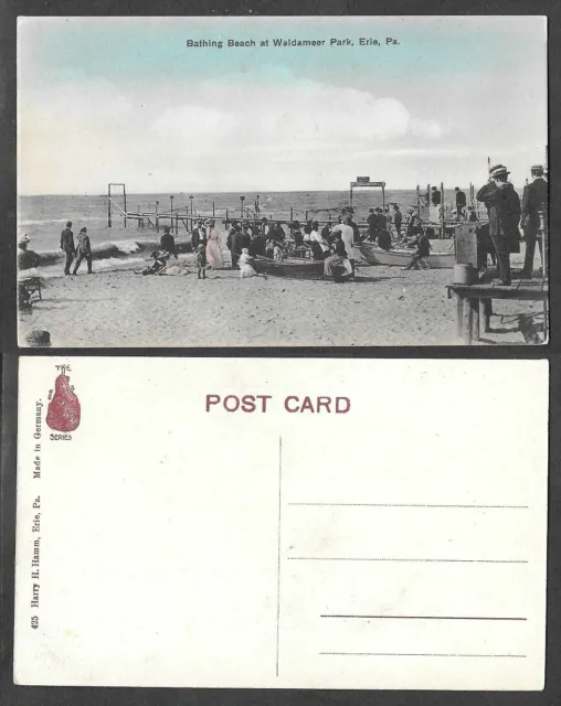 Old Pennsylvania Postcard - Erie - Bathing Beach at Waldameer Park