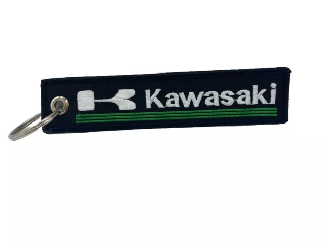 Kawasaki Fabric Embroidery Keyring Kawasaki Motorbike Fabric Key Chain Embroided