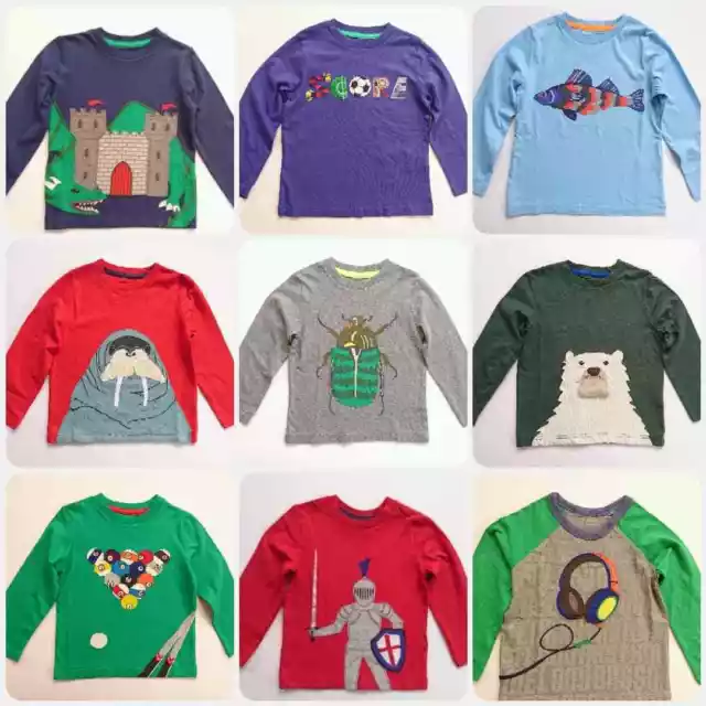 Boden Boys Applique Long Sleeved Top T-Shirt Knight-Dragon-Polar Bear- Bnwot