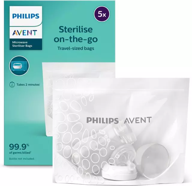 Philips Avent Microwave Steam Steriliser Bags, 5-Pack, SCF297/05, Packaging M...
