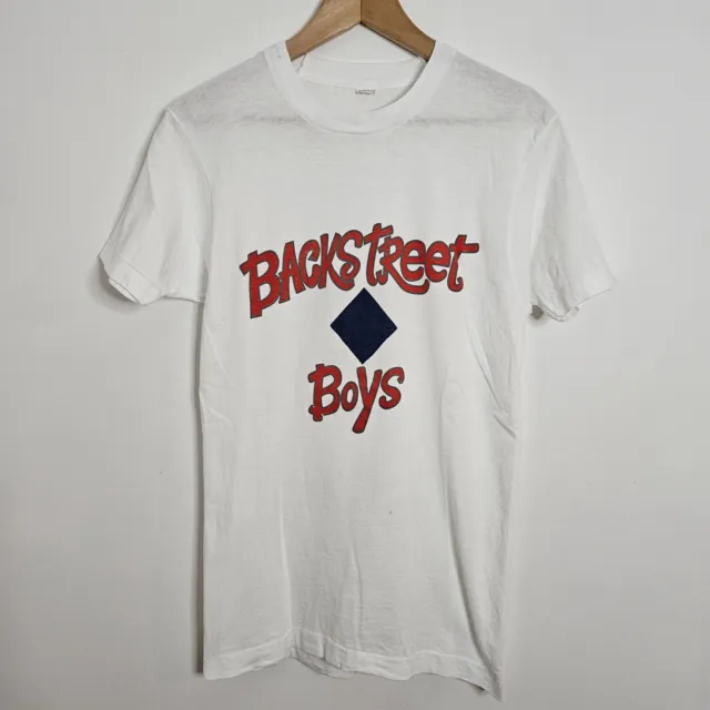 Vintage Backstreet Boys Shirt Adult Small White Single Stitch Bootleg 90s