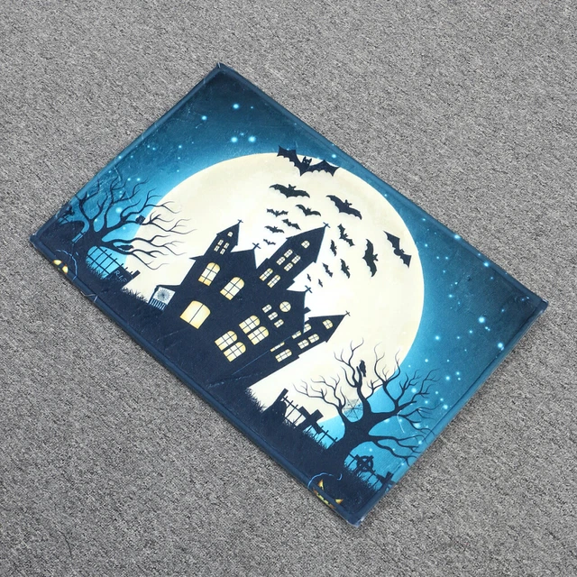 1 pieza Home Inside Alfombrillas Halloween Temas Luna Patrón Creativo Impreso Pie