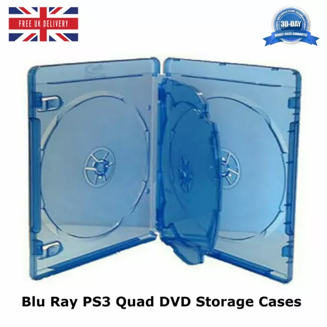 200 x Blu Ray PS3 Quad DVD Aufbewahrungshülle mit durchsichtiger Hülle Hochwertig