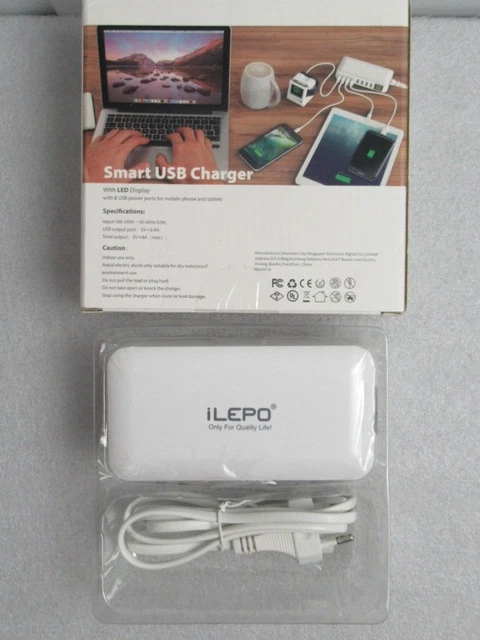 Sanicata Bloc chargeur USB 8 ports USB-A pour plusieurs appareils