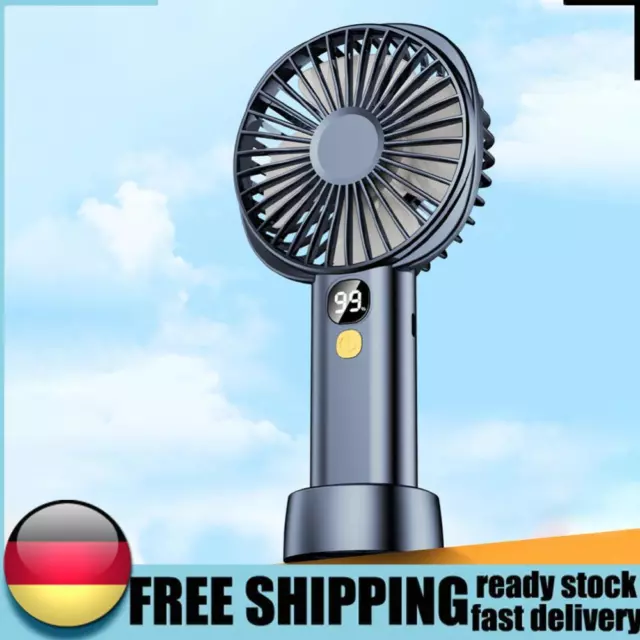 Mini Desktop Air Cooler Fan Digital Display Mute Handheld Fan for Indoor Outdoor