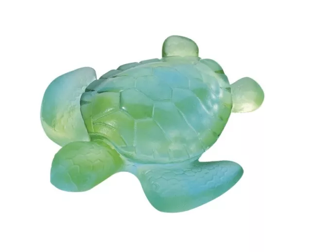 Daum Crystal Mini Sea Turtle Turquoise Figurine #02690-10/C Brand Nib Cute F/Sh