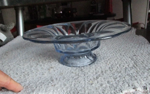 Grand Plat Ancien En Cristal Art Vanne France - Centre De Table Vintage