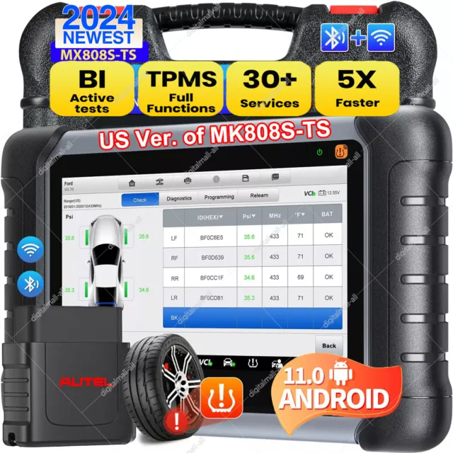 Autel MaxiCOM MX808S-TS TPMS Relearn Car Diagnostic Scanner Tool as MK808S-TS