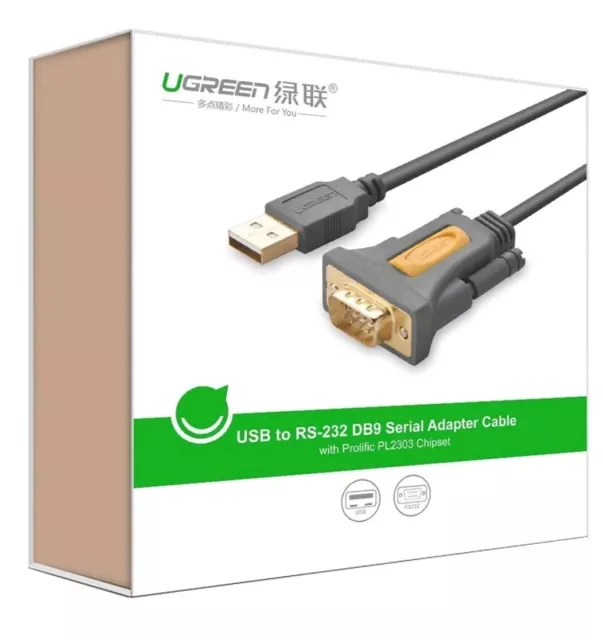 UGREEN USB TO RS232 Serial DB9 9 pin Converter Adapter Cable Brand New
