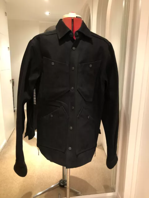 RICK OWENS Black Shirt Jacket in Japanese Selvedge Denim Size M NBW