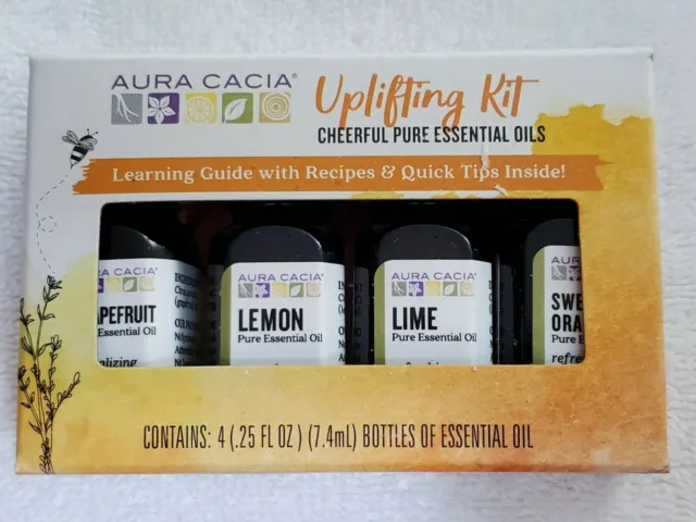 Aura Cacia Uplifting Kit Cheerful Pure Essential Oils 4 (0.25 fl oz) (7.4 mL)