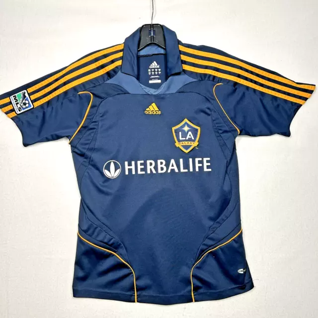 LA Galaxy Herbalife MLS David Beckham 23 Soccer Futbol Adidas Jersey Childs M 2