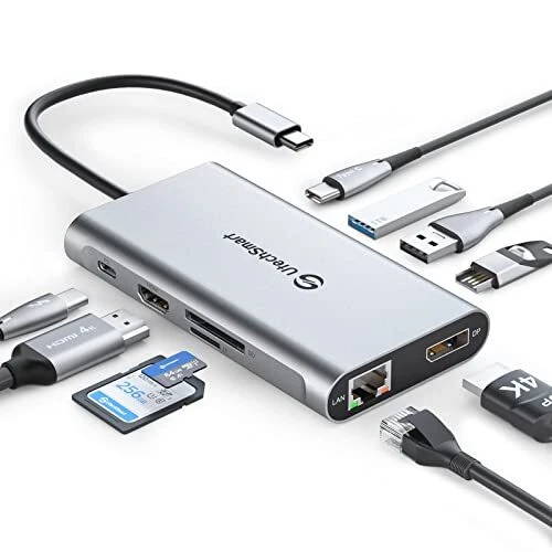 USB C Hub, UtechSmart 6 in 1 USB C to HDMI Adapter with 1000M Ethernet, Power Delivery PD Type C Charging Port, 3 USB 3.0 Ports Adapter Compatible for MacBook Pro, ChromeBook, XPS, and USB C Devices